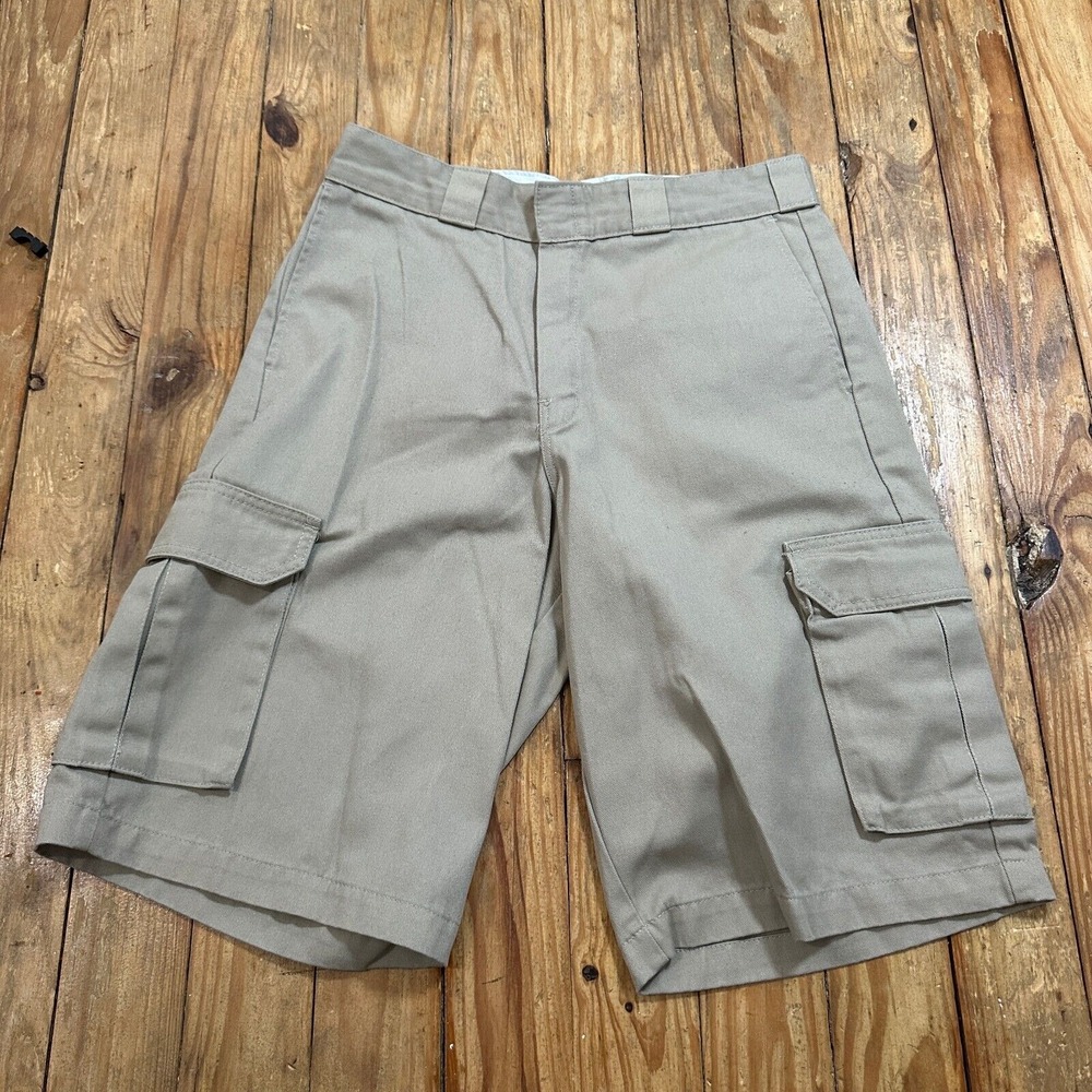 Dickies Cargo Shorts Mens 32 Khaki Loose Fit Work Shorts Streetwear 90s